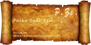 Petke Zsófia névjegykártya